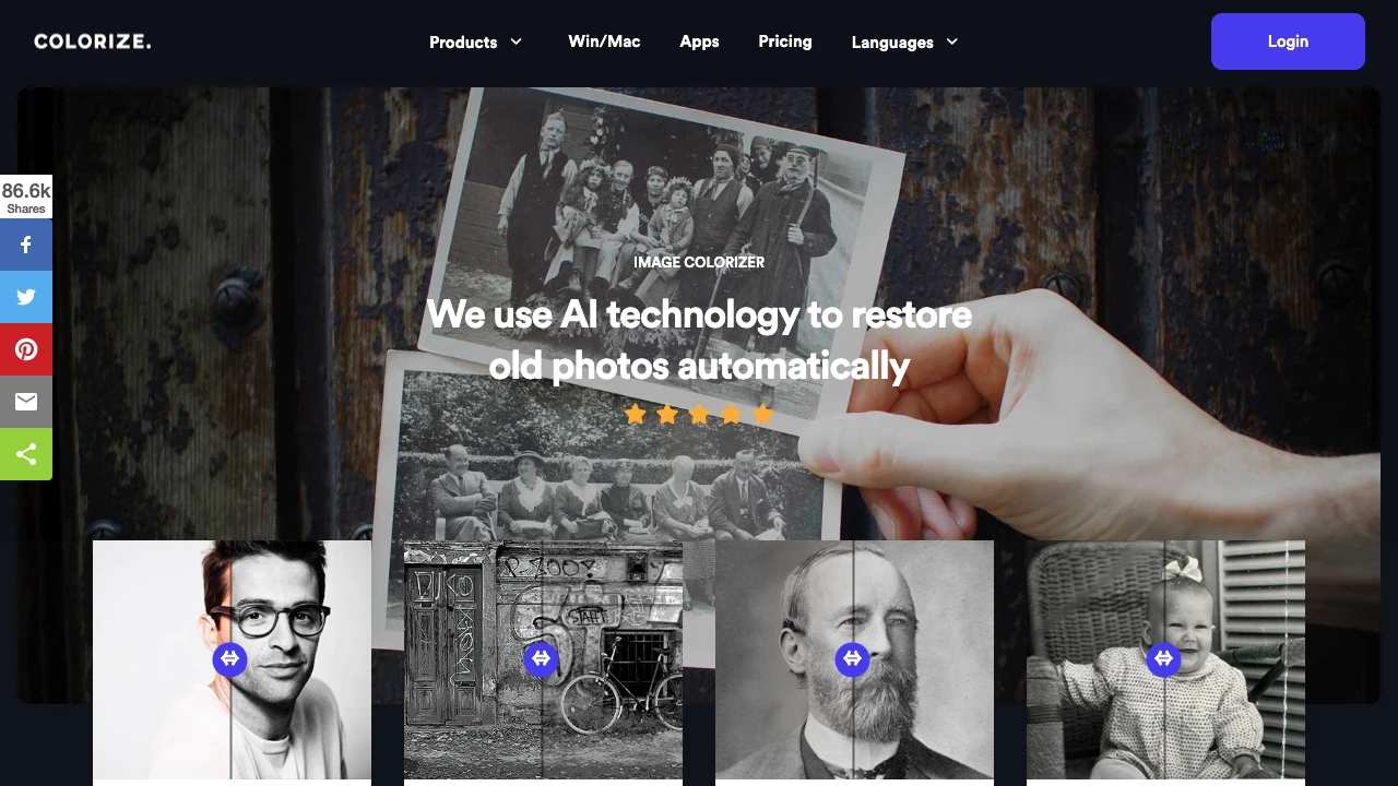 ImageColorizer website preview