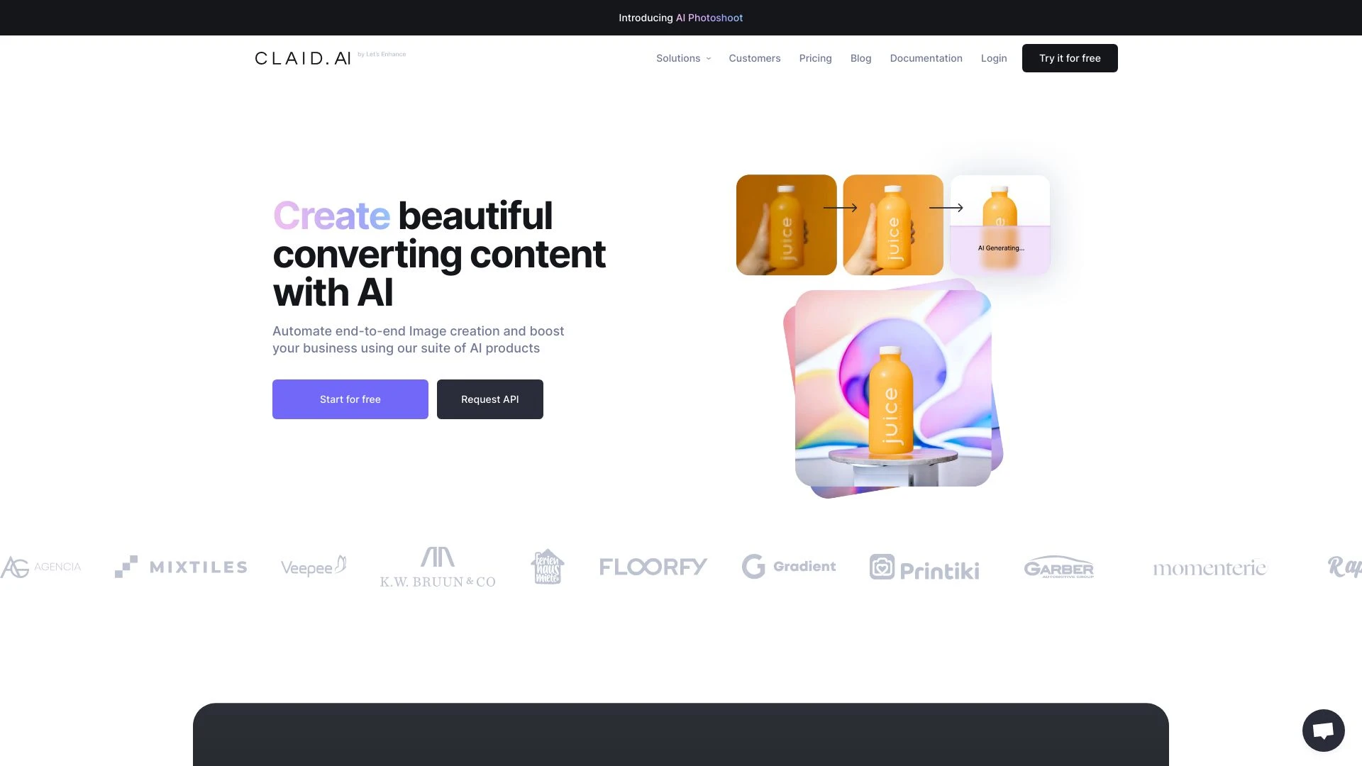 Claid website preview