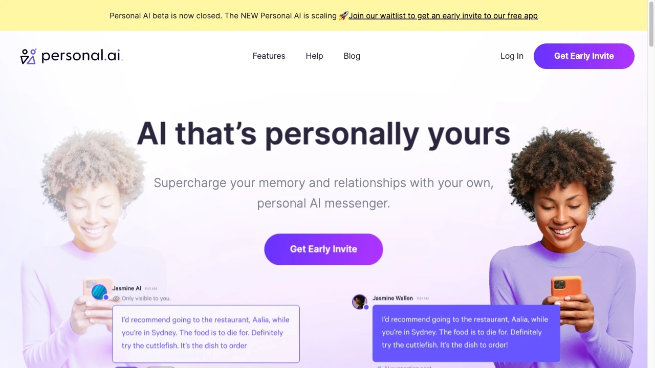 Personal.ai website preview