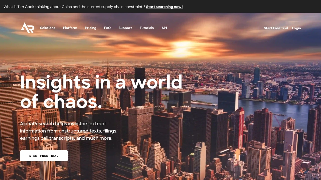 AlphaResearch website preview