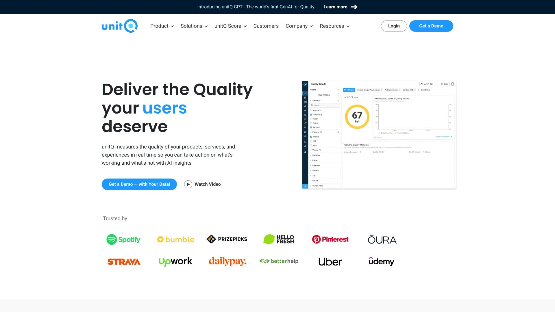 unitQ website preview