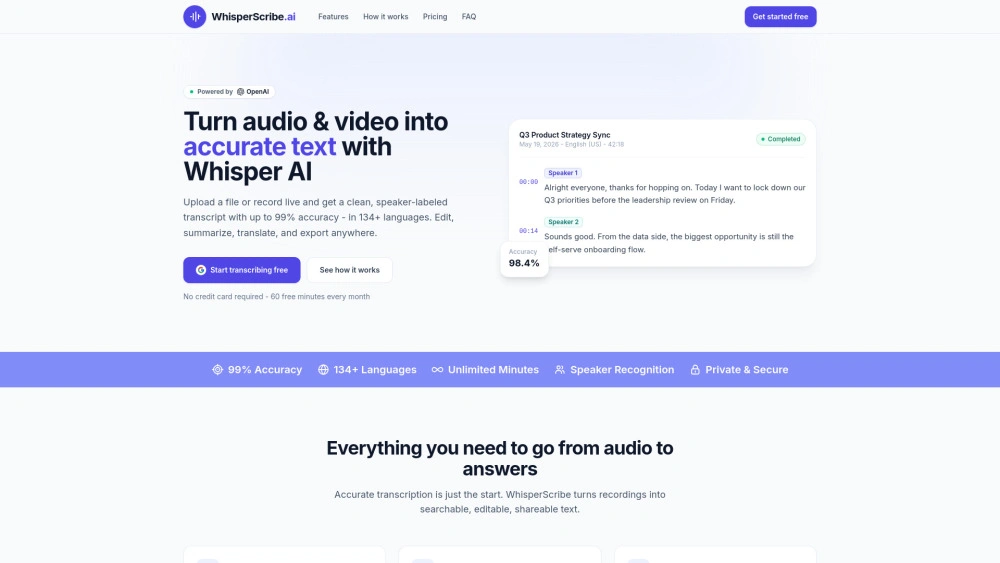 Whisper Scribe AI preview