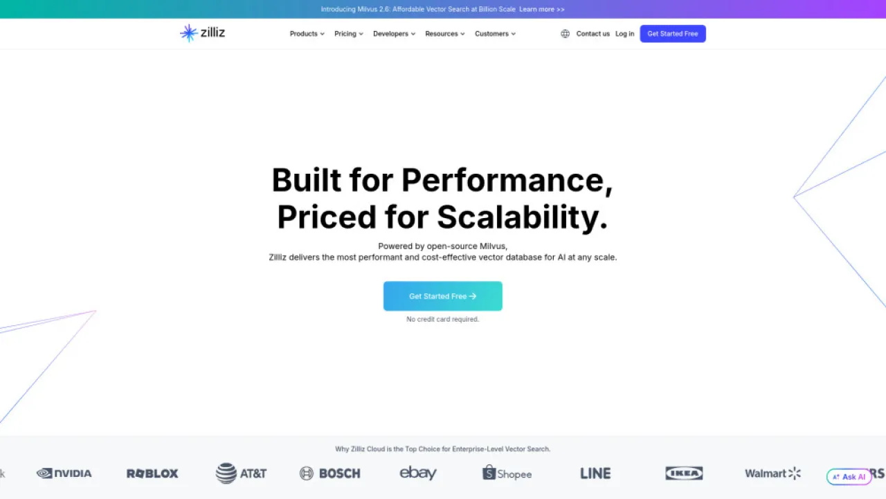 Zilliz website preview