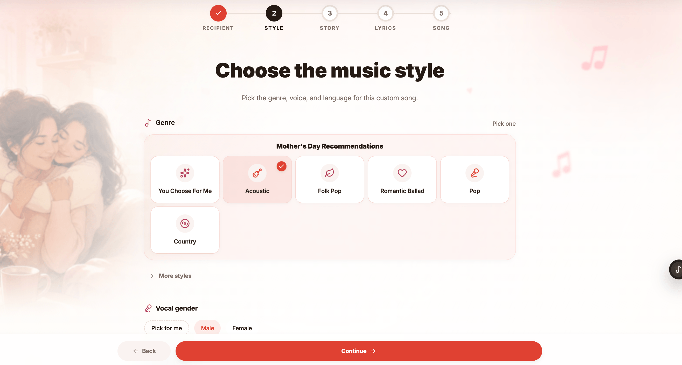 Create Custom Song - Choose the music style?